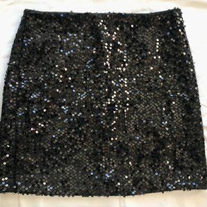Black sequin mini skirt size 6